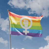 Realistic Feminist LGBT White Flag