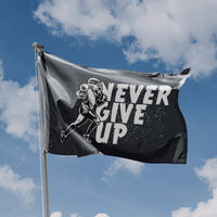Never Give Up Astronaut Flag - Flag Republic