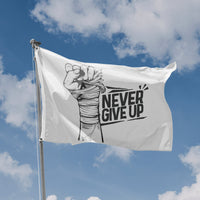 Never Give Up Black And White Flag - Flag Republic