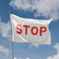 Stop Red On White Flag - Flag Republic