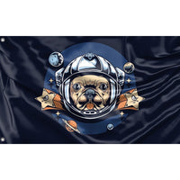 Astronaut Pug Flag