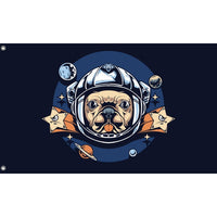 Astronaut Pug Flag