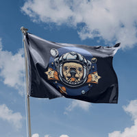 Astronaut Pug Flag