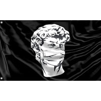 Antique Statue With Mask Flag