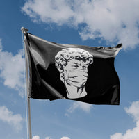 Antique Statue With Mask Flag