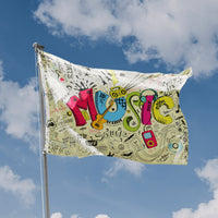 Hand Drawn Style Music Flag - Flag Republic