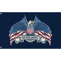 God Bless America Eagle Flag
