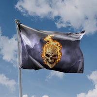 Burning Pirate Skull Flag - Flag Republic