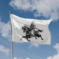 Oriental Army General On A Horse Flag