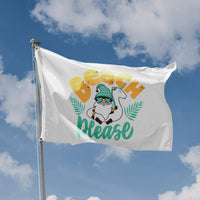 Beach Please Penguin Flag