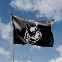 French Dog Silhouette Flag