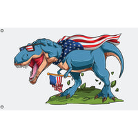 T-Rex Dinosaur With American Flag