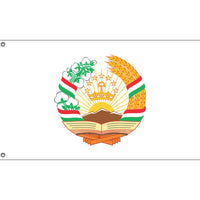 Tajikistan National Emblem Flag