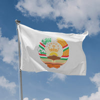 Tajikistan National Emblem Flag