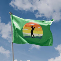 Golf Into The Sunset Flag