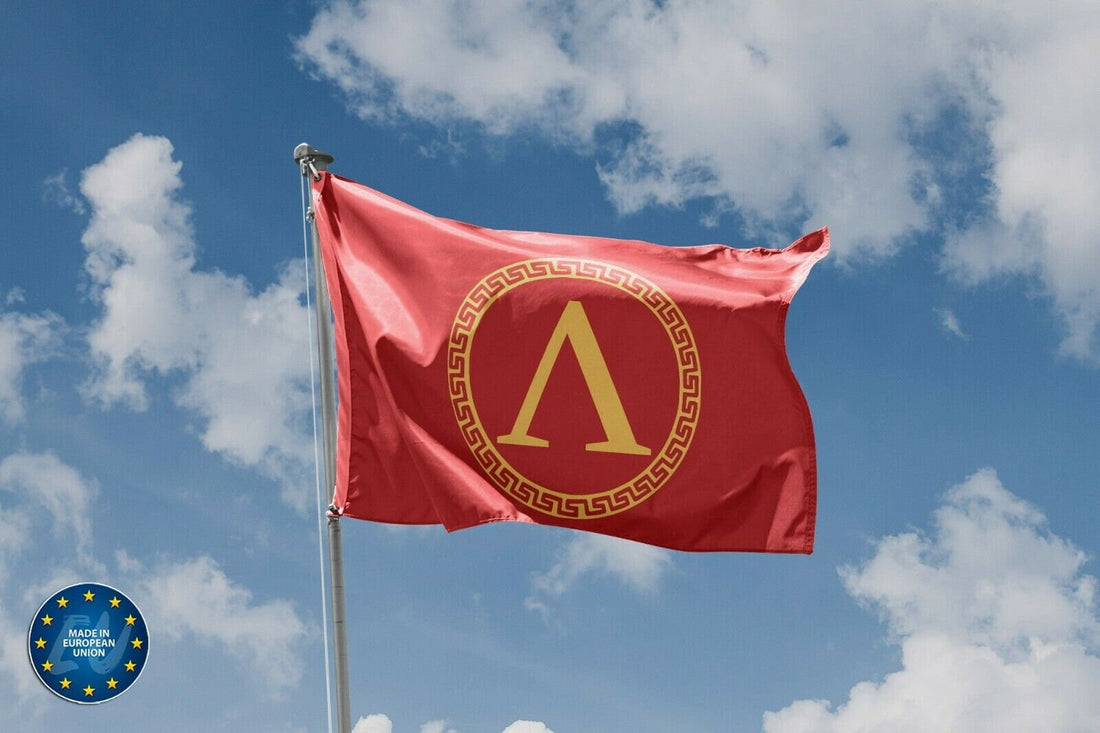 Ancient Style Red Sparta Flag