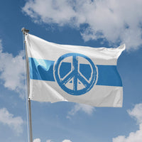Russian Anti War Protest Flag With Peace Sign