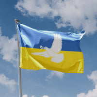 Ukraine Flag with Bird of Freedom - Flag Republic