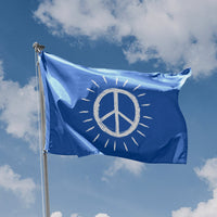 Peace Blue Background Flag