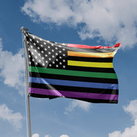 New Glory Rainbow Flag Black