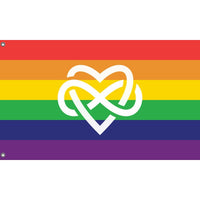 Polyamory Rainbow Infinity Heart Flag - Flag Republic
