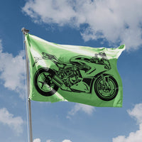 Green Background Superbike Flag