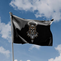 Viking Skull With Horns Flag - Flag Republic