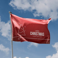 Merry Christmas in Red Background Flag - Flag Republic
