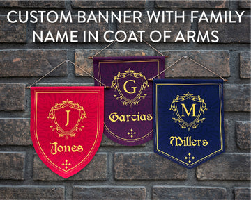 Medieval Style Personalized Banner with Family Name