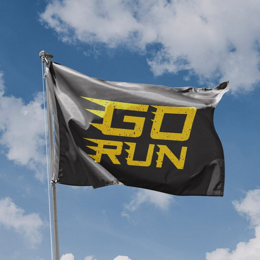 Go Run Black Yellow Flag