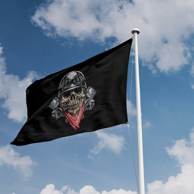 Skull Biker Flag II - Flag Republic