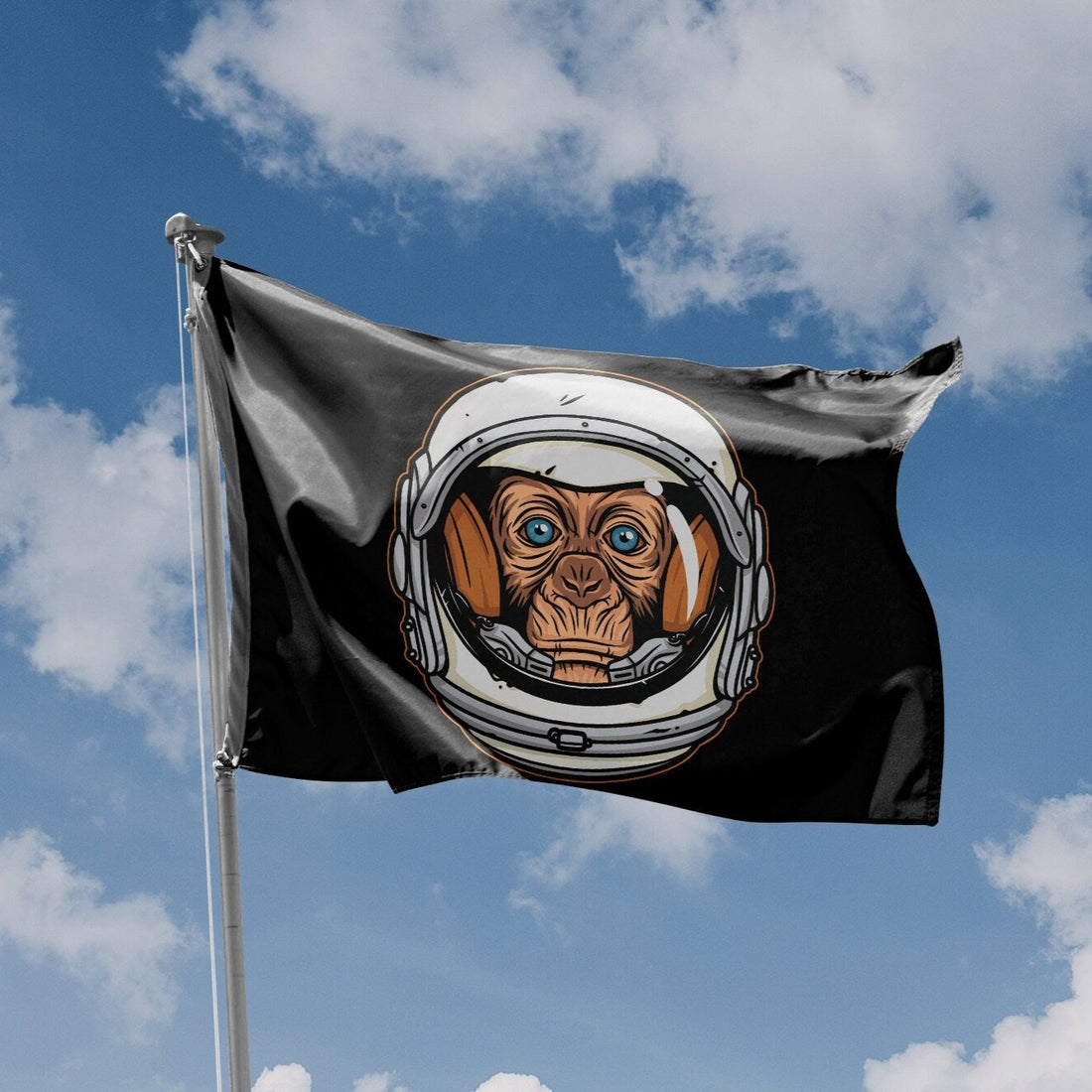 Astronaut Monkey Flag