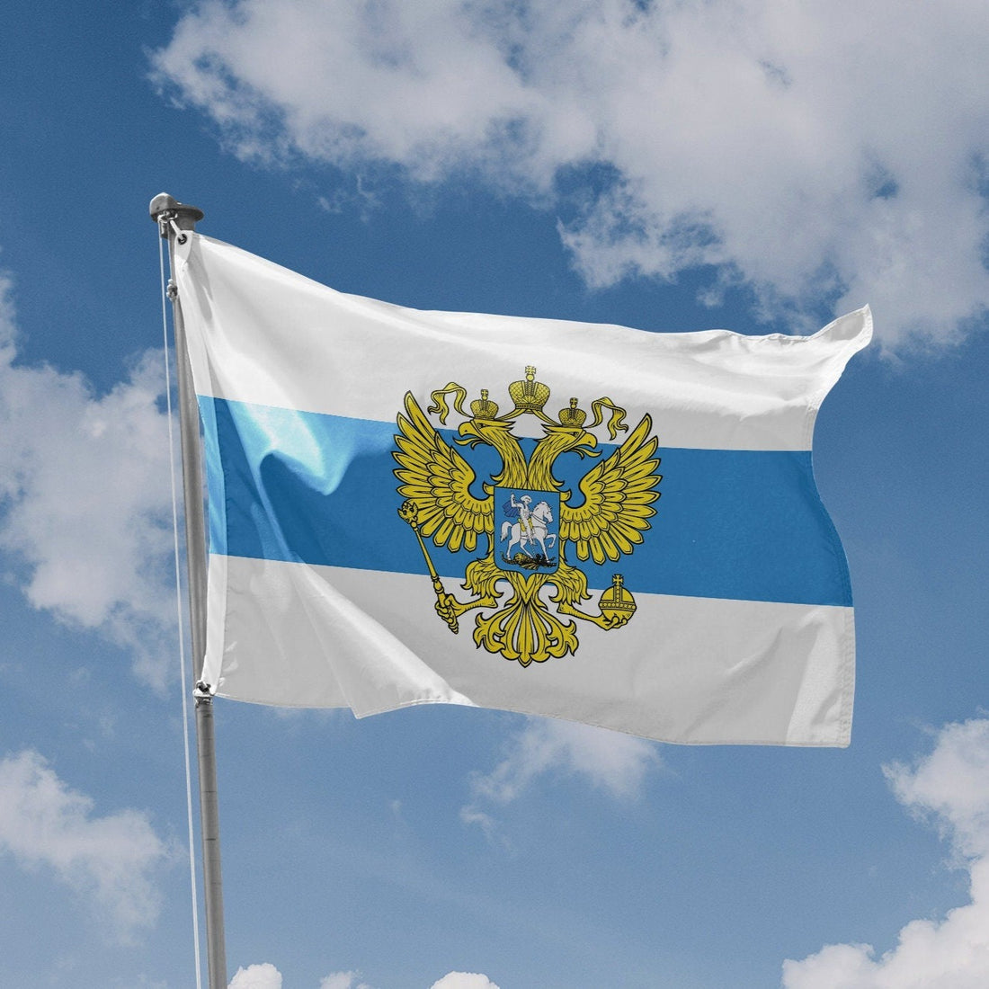 Russian Anti War Protest Flag With Crest - Flag Republic