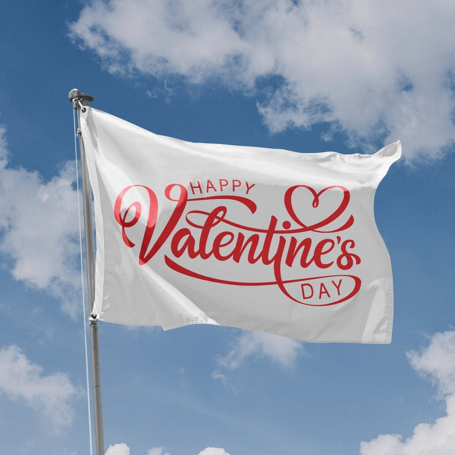 Happy Valentine's Day White Flag - Flag Republic