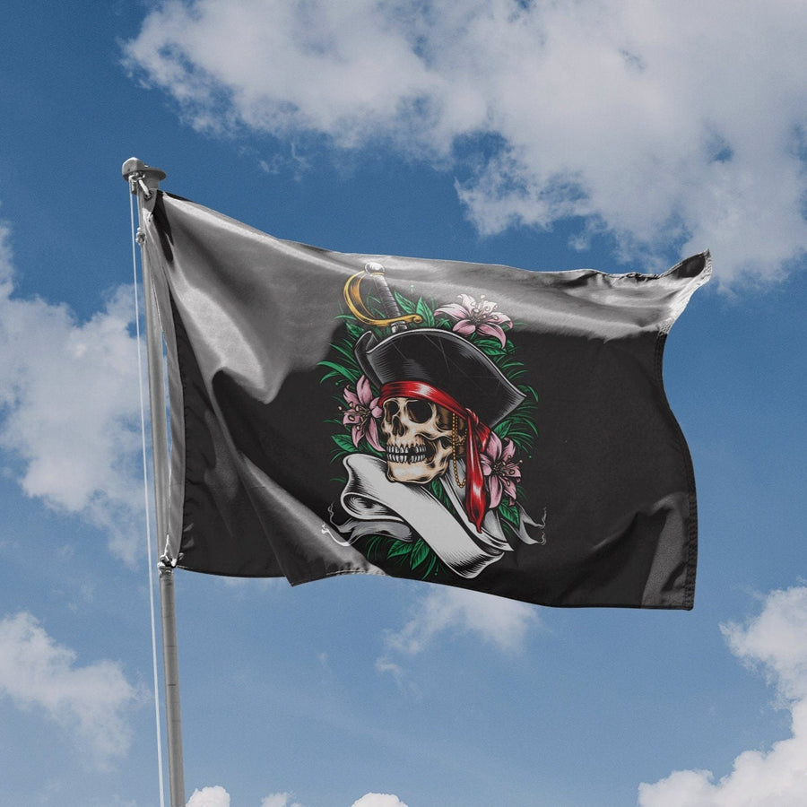 Pirate Flag With Flowers - Flag Republic