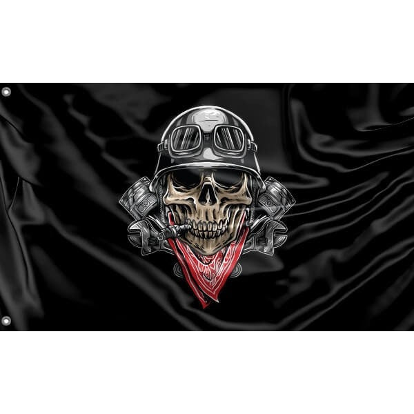 Skull Biker Flag II - Flag Republic