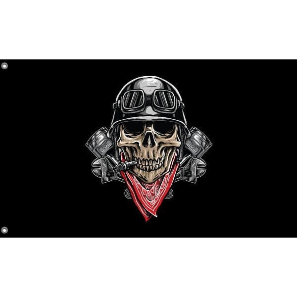 Skull Biker Flag II - Flag Republic