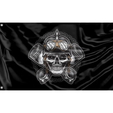 Skull Biker Flag IV Flag - Flag Republic