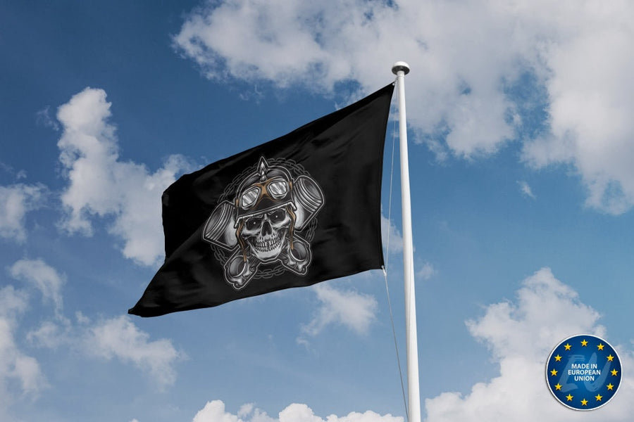 Skull Biker Flag IV Flag - Flag Republic