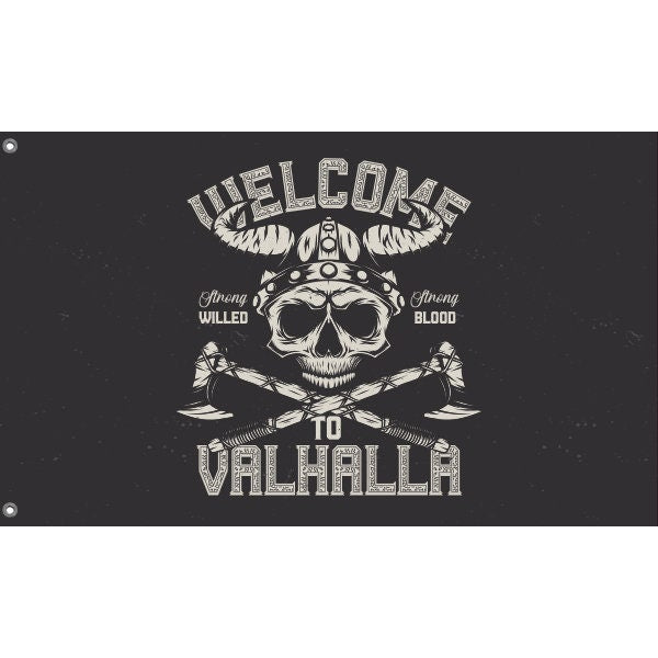 Welcome to Valhalla Viking Flag