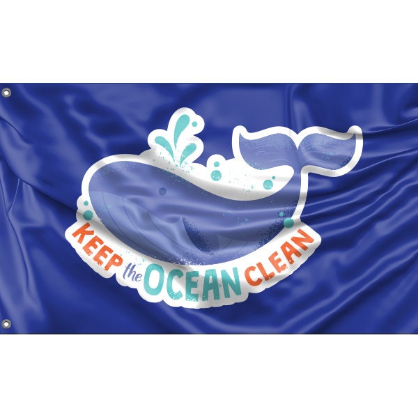 Keep The Ocean Clean Flag - Flag Republic