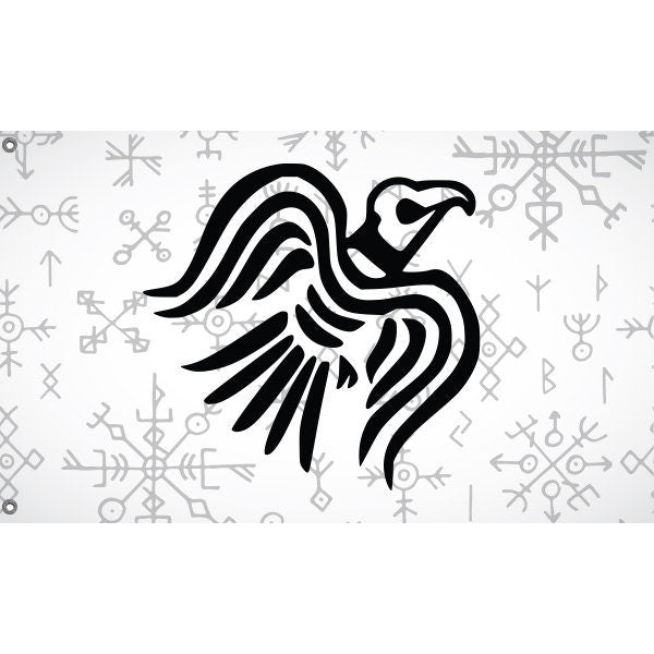 Nordic Viking Raven Flag