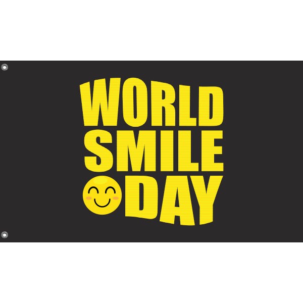 World Smile Day Black Flag