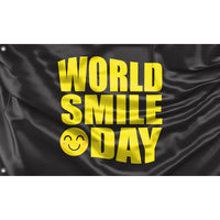 World Smile Day Black Flag