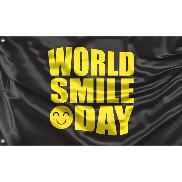 World Smile Day Black Flag