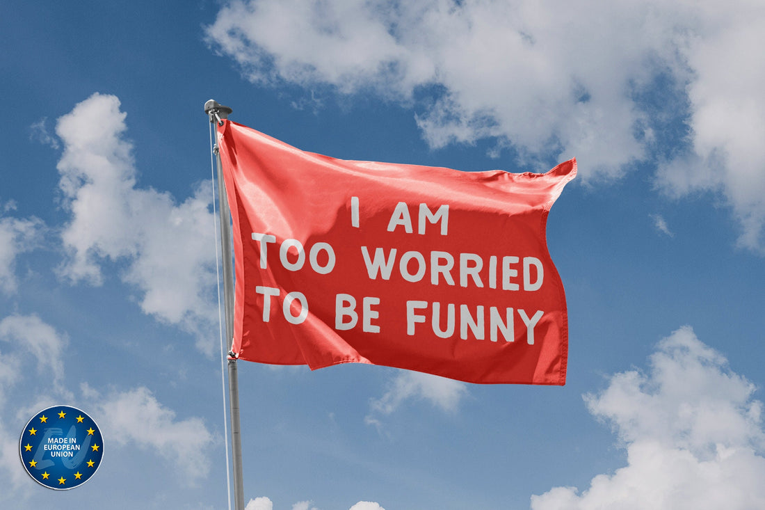 Too Worried To Be Funny Flag