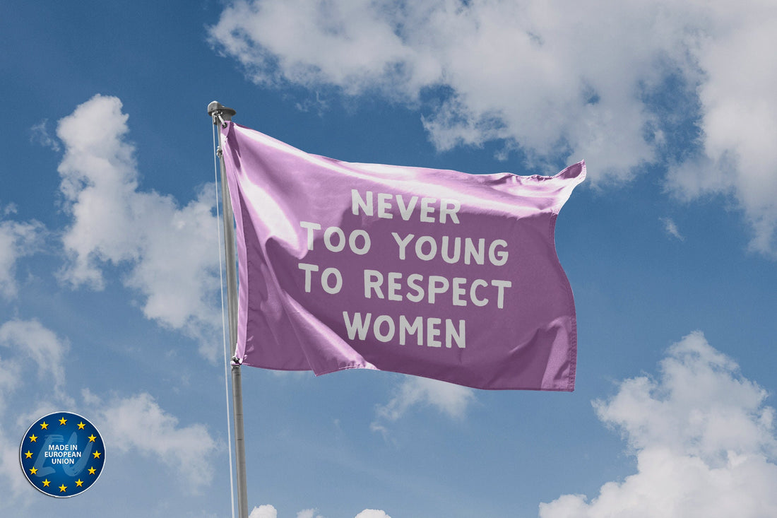 Never Too Young To Respect Women Flag