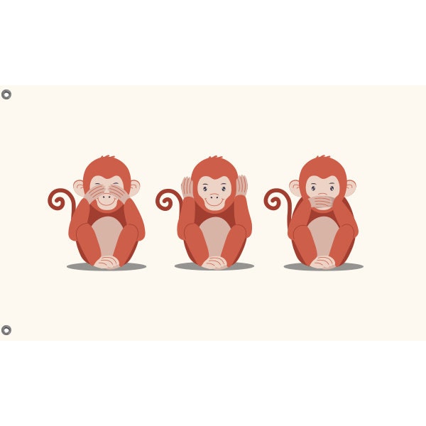 Three Wise Monkeys Flag