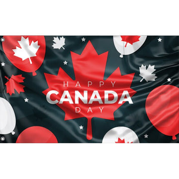 Happy Canada Day Balloons Flag