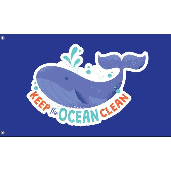 Keep The Ocean Clean Flag - Flag Republic